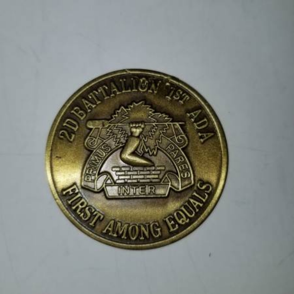 Vintage 90s One 2.5" Miltary Recognition Challenge Coins 2ND BATTALION 1st ADA